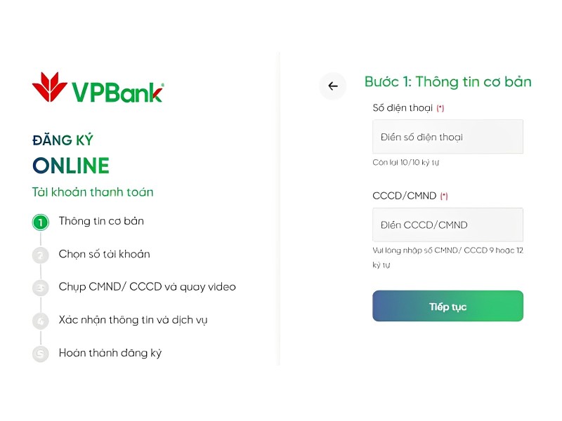 cách mở tài khoản ngân hàng vpbank online